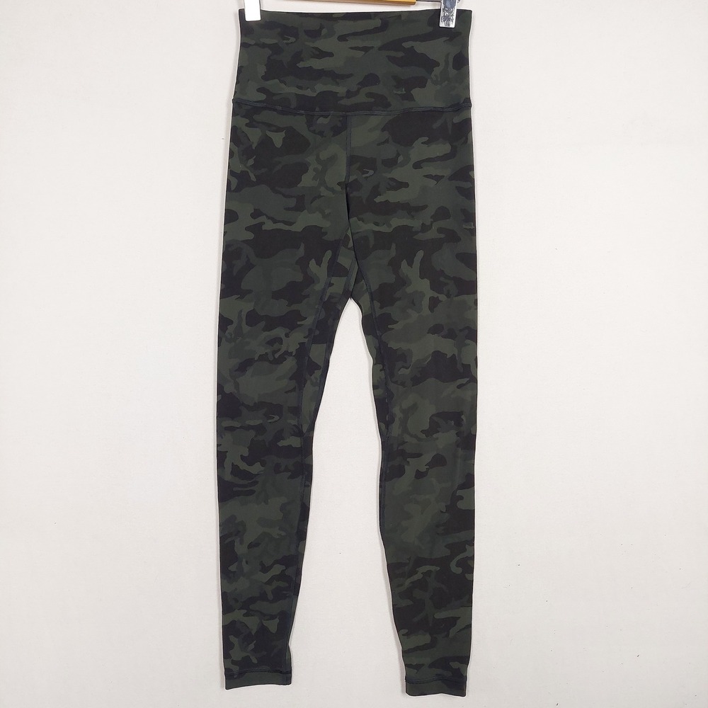 Lululemon High Rise Camo Leggings Green Heritage 365 Camo Dark Olive Multi 6